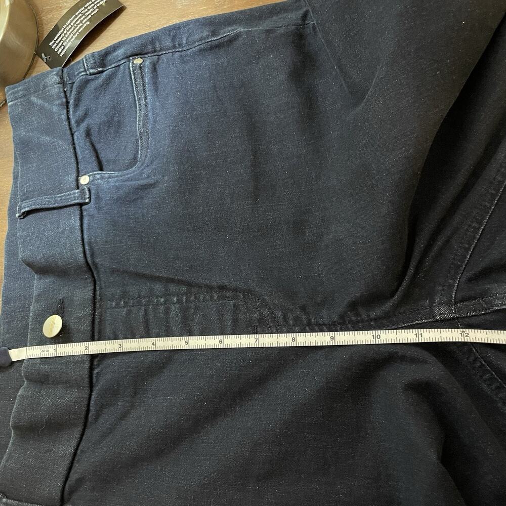 NWT D & Co Womens Stretch Jean Sz 18W Blue Dark Wash Pull On Skinny Leg Mid Rise - Picture 10 of 11